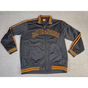 VTG Choice Sports Wear San Francisco Jacket Lightweight Black Orange Size 3XL
